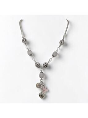 Brighton Power Of Pink Breast Cancer Awareness Charm Necklace Pink Quartz